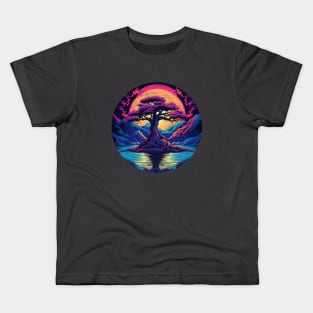 Red Tree in the Moonlight Kids T-Shirt